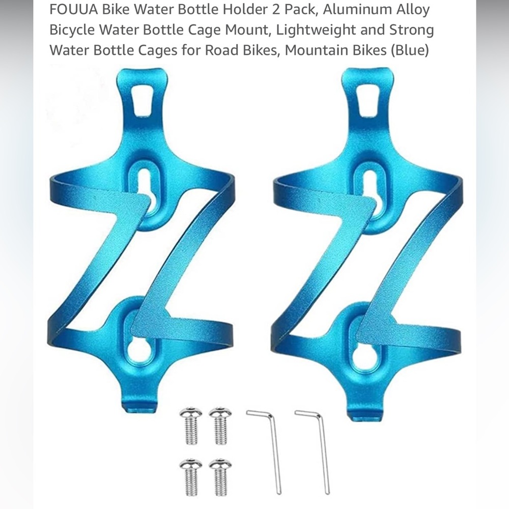 Brand New 2 Pack of Blue Aluminum Alloy Bike Water Bottle Holders